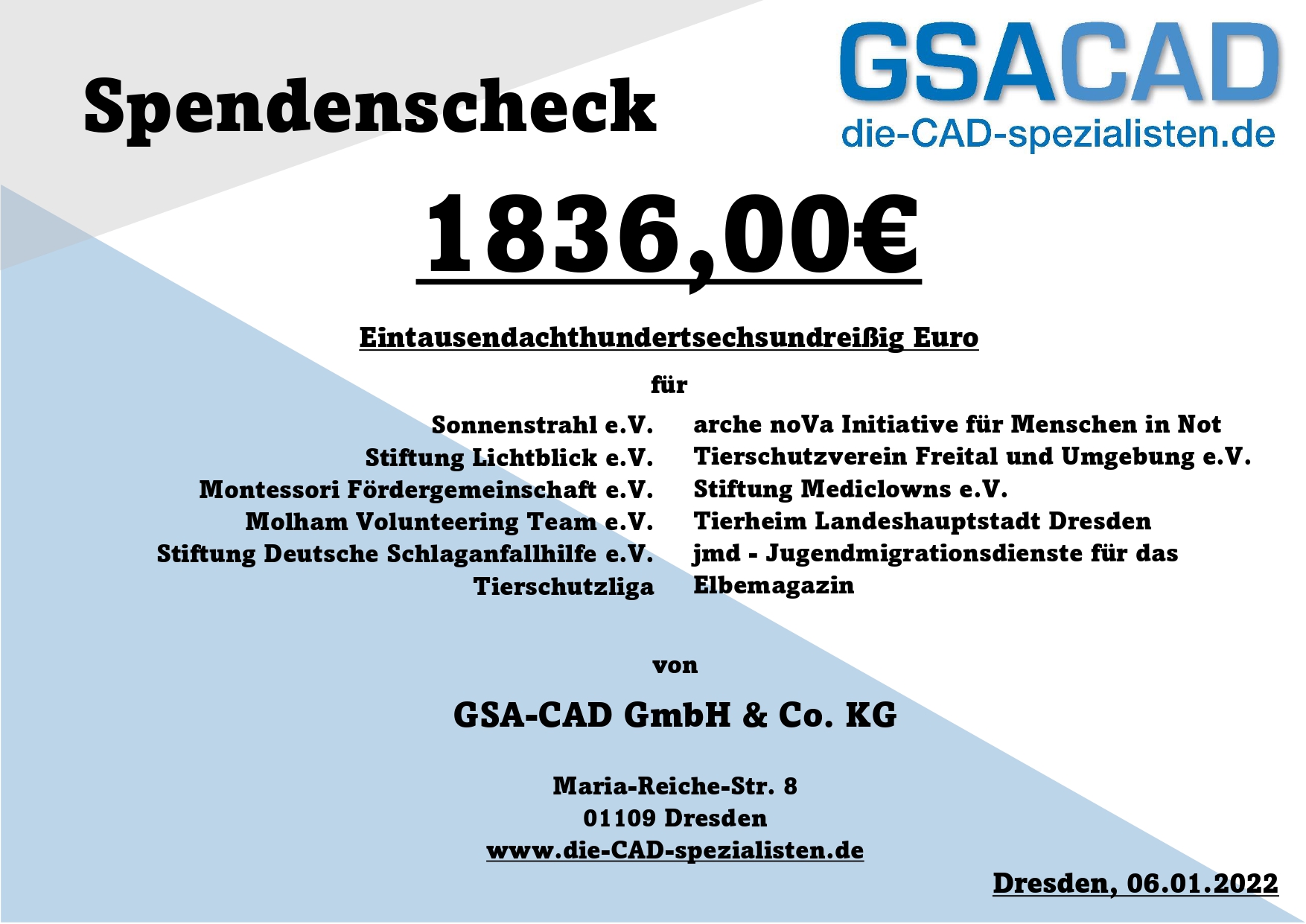 Spendenscheck